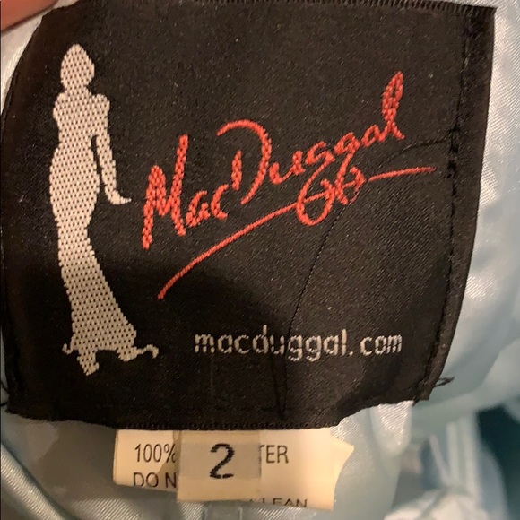 Beautiful sky blue/teal Mac Duggal Hi/Lo Dress - Picture 6 of 7